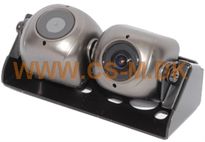 Dual-kamera 2 x NTSC 1/4 tommer CCD med 2 x 180 ° diagonal vinkel. 