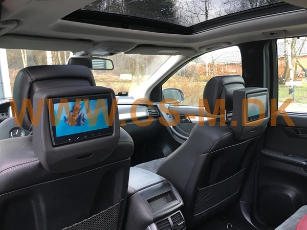 Mercedes R med Vision DVD skærmsæt på nakkestøtter